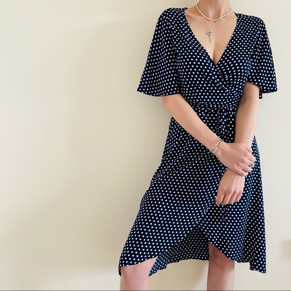 New Skye Grace Polka Dot Side Tie Wrap Cover Up Dress - Picture 3 of 14